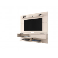 Manhattan Comfort 223BMC1 Astor 70.86 Modern Floating Entertainment Center 2.0 with Media and Decor Shelves in Off White